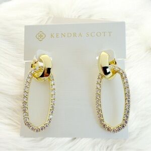 Kendra Scott Gold White Crystal
Convertible Link Earrings Elegant Danielle